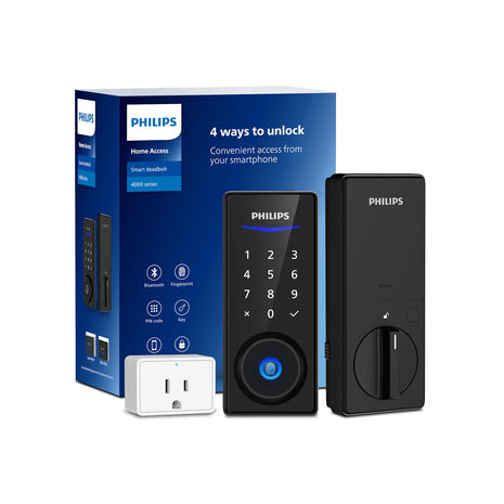 Philips Bluetooth Fingerprint Touchscreen Smart Deadbolt with Wi-Fi Bridge