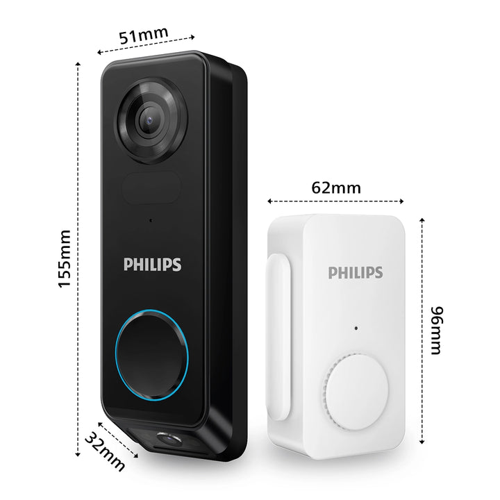 philips video doorbell Packaging main picture size chart